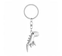 Porte-clés dinosaure T-rex adorables cadeaux mignon alliage zinc femmes sac dos clés voiture accessoires breloques (Argenté)