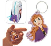 Porte-clés Disney en caoutchouc, 7 cm, icône de la Reine des Neiges, 1 porte-clés Anna, taille unique