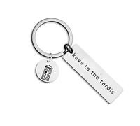 Porte-clés Doctor Who en acier inoxydable - Cadeau de remise de diplôme pour homme et femme, Argenté., 12*50mm