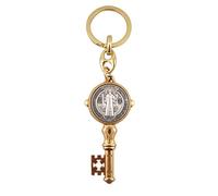 Porte-clés doré avec médaille du jubilé de Saint Benoît - 11,4 cm