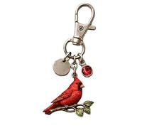 Porte-clés doux petit oiseau rouge, Design Unique fait à la main, pour décorer les clés, sacs à main ou bagages, breloque de élégante