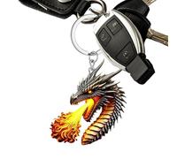 Porte-clés Dragon Breath - Pendentif dragon fantastique, breloque cracheur de feu | Porte-clés créatif dragon avec ailes détaillées et effet flamme, accessoire cadeau unique pour sac, sac à dos, clés