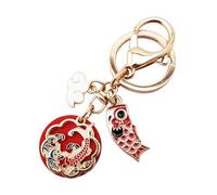 Porte-clés Dragon Chinois Porte-clés Poisson Carpe Koi avec breloque en émail et pendentif Phoenix Porte-clés Cerf Traditionnel Style Asiatique Décoration à suspendre