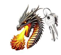 Porte-clés dragon en acrylique dégradé | Ornement de dragon portable, pendentif de style chinois pour sac, sac à main, sac à dos, Couleur orange, Refer to description