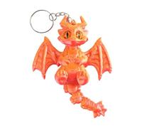 Porte-clés Dragon occidental imprimé en 3D détaillé avec aile et articulées accessoires de porte-clés faits à la main porte-clés Dragon