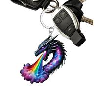 Porte-clés Dragon Pendentif - Dragon Respirant Acrylique Figurine de Collection Créative | Parfait pour Femmes, Hommes, Famille, Amis, Camarades de Classe, Souvenir, Travail, Usage Quotidien