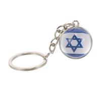 Porte-clés Drapeau D’israël en Alliage de Zinc et Verre