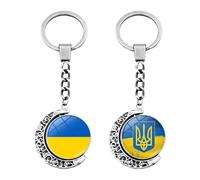 Porte-Clés Drapeau Ukrainien 2 Pièces, Porte-Clés Créatifs À Pendentif Double Face, Porte-Clés Rotatifs, Accessoires De Porte-Clés De Sac