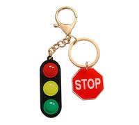 Porte-clés Drive - Porte-clés Drive Safe - Porte-clés Feu De Circulation | Porte-clés Feu De Circulation Avec Slogan D'arrêt Rouge, Breloque Pour Cartable, Accessoires De Voiture, Pendentif Pour Sac À