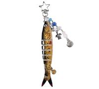 Porte-Clés Drôle Poisson, Décorations Créatives pour Pêche et Sacs, Idée Cadeau Originale pour Collection Animaux, Sac Bandoulière, Fourre-Tout et Sac à Dos
