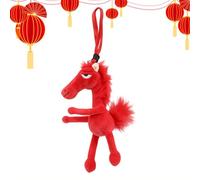 Porte-Clés Du Cheval Du Nouvel An Chinois,Objets De Collection Chinois Mignons Et Doux | Cheval En Peluche | Pour Maison Lits Canapés Bibliothèques Vitrine Magasin Écoles Bureaux Cafés Vitrines Voitur