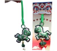 Porte-clés du Nouvel An chinois 2026, sac en sachet brodé de cheval pour festival du printemps pour le zodiaque porte-bonheur (A)