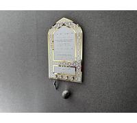 Porte-clés Dua pour entrer et sortir de la maison, décoration d'intérieur islamique, cadeau de pendaison de crémaillère, art mural islamique, cadeau musulman, cadeau de l'Aïd, forme Mihrap (1, doré)