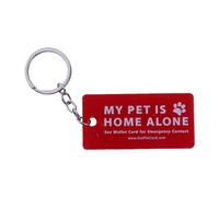 Porte-clés d'urgence avec carte d'alerte pour animaux domestiques - Motif chiens et chats