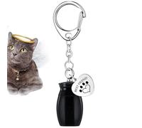 Porte-clés d'urne de crémation pour animal de compagnie, porte-clés souvenir de cendres d'animaux,Porte-clés d'urne pour la crémation de souvenir de cylindre de cendres | Porte-clés souvenir pour cend