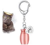 Porte-clés d'urne pour animaux de compagnie, porte-clés d'urne de crémation pour animaux de compagnie, Porte-clés d'urne cylindrique pour chien de compagnie pour cendres, Porte-clés pendentif commémor