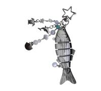 Porte-clés dynamique poisson mobile, plusieurs pièces, queue oscillante, décoration élégante pour sacs à dos, aventures en plein air, porte-clés décoratif pour les amateurs de plein air, Noir , M
