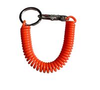 Porte-clés élastique en spirale 10 pièces spirale rétractable ressort bobine porte-clés antivol Anti perte cordon extensible de sécurité avec fermoir mousqueton en métal for clés(Orange)