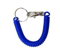 Porte-clés élastique en spirale Porte-clés rétractable élastique en plastique, 3 pièces, poignet, bobine à ressort, lanière extensible spirale, porte-clés(Royal blue)