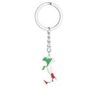 Porte-clés élégant avec carte d ' italie, en acier inoxydable, bijoux, porte-clés pour clés, sacs