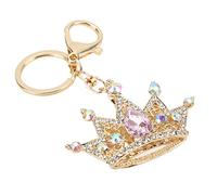 Porte-clés élégant couronne, strass porte-clés forme couronne porte-clés cristal Bling avec fermoir pour porte-clés, sac à main, sac à dos, sac à main(#3)