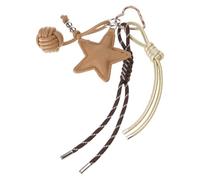 Porte-clés élégant en cuir avec étoile pour sac à main tendance conçu pour améliorer l'apparence de n'importe quel sac avec une breloque de sac en cuir subtile et sophistiquée, kaki, taille unique