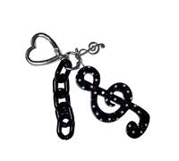 Porte-clés élégant en forme d ' étoile et de note musicale, breloque de en acrylique robuste, léger, joli pour femmes et, porte-clés avec symbole Musical