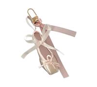 Porte-clés élégant en forme de chaussure de ballet avec un design élégant, tissu léger, parfait pour accessoiriser quotidien, pour les de danseurs, breloque en tissu