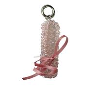 Porte-clés élégant en forme de chaussure en cristal avec nœud papillon en ruban pour femme à la mode fait à la main organisateur sac à main ornement élégant accessoires pour femmes, b, Round hanging