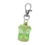 Porte-clés élégant en forme de papillon transparent et étui à baume à lèvres pour un usage quotidien Accessoire de mode Porte-clés, Vert, One Size