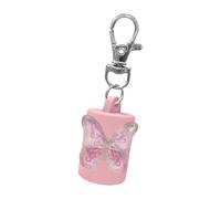 Porte-clés élégant en forme de papillon transparent et étui à baume à lèvres pour un usage quotidien Accessoire de mode Porte-clés, a, One Size