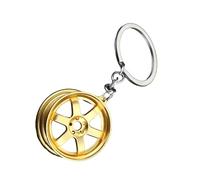 Porte-clés élégant en forme de roue de voiture avec pendentif tendance pour améliorer l'apparence du sac et porte-clés moulé sous pression, Yajin, taille unique