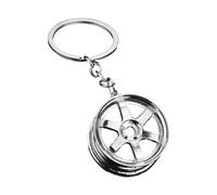 Porte-clés élégant en forme de roue de voiture avec pendentif tendance pour améliorer l'apparence du sac et porte-clés moulé sous pression, Blanc K, taille unique