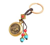 Porte-clés élégant en métal sur le thème du zodiaque - Ornement unique en laiton - Texture en laiton - Convient pour les fêtes et le quotidien
