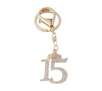 Porte-clés élégant - Ornements de sac à main numéro 15, breloque créative pour sac à main, article de décoration de sac à dos, accessoire synthétique argenté, matériel en métallique pour