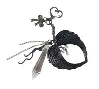 Porte-clés élégants à ailes noires avec breloque en forme de nœud papillon en alliage sur le thème gothique, parfait pour un usage quotidien ou des cadeaux, accessoire de e mode gothique