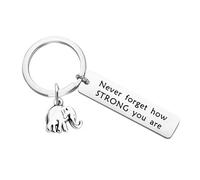 Porte-clés éléphant de motivation en métal, symbole de sagesse, A