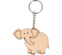 Porte-clés éléphant en bois - Artemio Beige