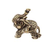 Porte-clés éléphant en laiton massif symbolisant la bonne propriété et la sagesse pour la décoration de la maison ou du bureau