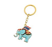 Porte-clés éléphant Miniature élégant tenant un drapeau, pendentif pour accessoires quotidiens, Souvenir de voyage élégant, porte-clés de Culture thaïlandaise
