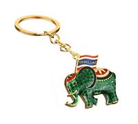Porte-clés éléphant Miniature élégant tenant un drapeau, pendentif pour accessoires quotidiens, Souvenir de voyage élégant, porte-clés de Culture thaïlandaise