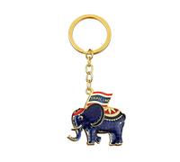 Porte-clés éléphant Miniature élégant tenant un drapeau, pendentif pour accessoires quotidiens, Souvenir de voyage élégant, porte-clés de Culture thaïlandaise