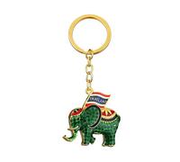 Porte-clés éléphant Miniature tenant un drapeau, pendentif pour accessoires quotidiens, Souvenir de voyage élégant, porte-clés Unique en forme d ' éléphant