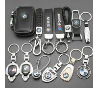Porte-clés emblème métallique 3D de style de voiture, Badge tissé en cuir, accessoires pour BMW E46 X1 X2 X3 X4 X5 X6 F48 G01 E84 E83 F30 M