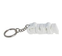 Porte-clés en 3D prénom ou Texte personnalisé - idée Cadeau Originale - Fabriqué en France - Anneau de 20 mm pour accrocher Vos clefs (Blanc)