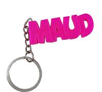 Porte-clés en 3D prénom ou texte personnalisé - idée cadeau originale - Fabriqué en France - Anneau de 20 mm pour accrocher vos clefs (Rose)