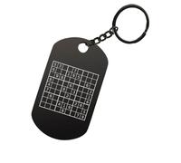 Porte-clés en acier avec logo Sudoku gravé au laser, Noir