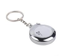 Porte-clés en acier carbone pour mini mètre ruban 2 m Argenté