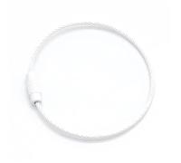 Porte-clés en acier inoxydable 100 pièces de porte-clés en fil d'acier inoxydable, corde circulaire, boucle câble for l'extérieur(White)
