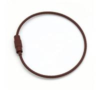 Porte-clés en acier inoxydable 100 pièces de porte-clés en fil d'acier inoxydable, corde circulaire, boucle câble for l'extérieur(Brown)